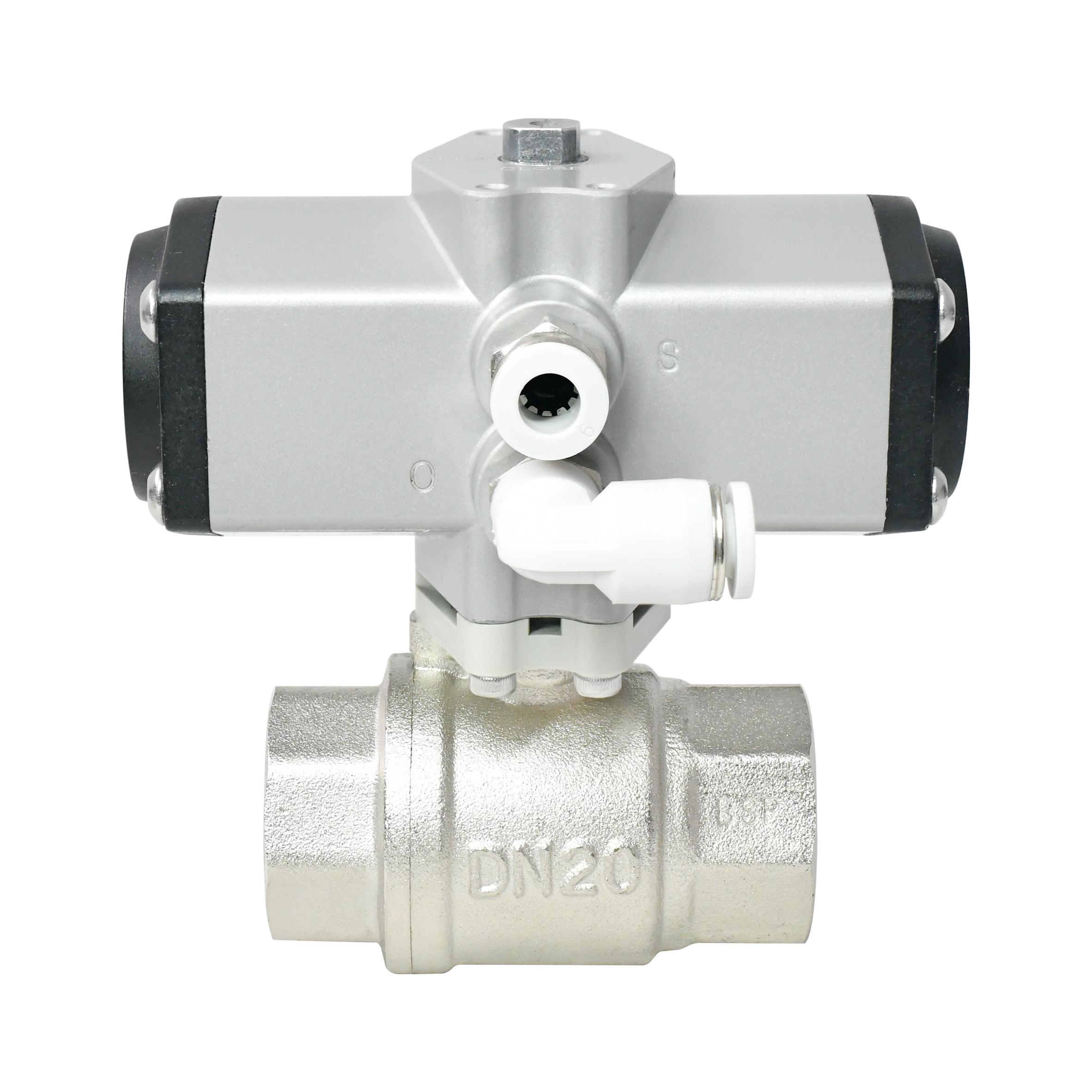 TONHEFLOW P30系列 DN20 铜镀镍两通气动球阀，铝质执行器外壳