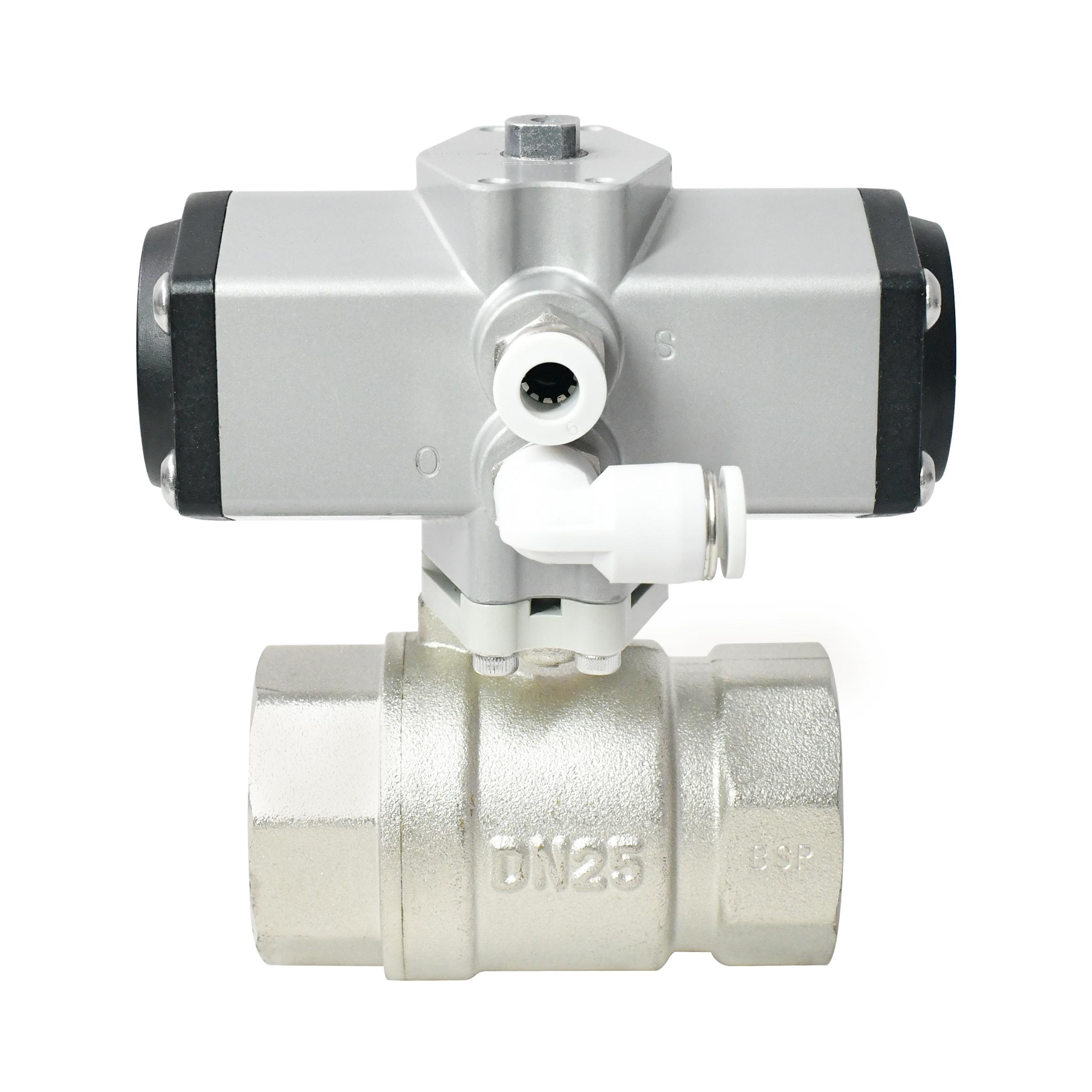TONHEFLOW P30系列 DN25 铜镀镍两通气动球阀，开关时间≤1S