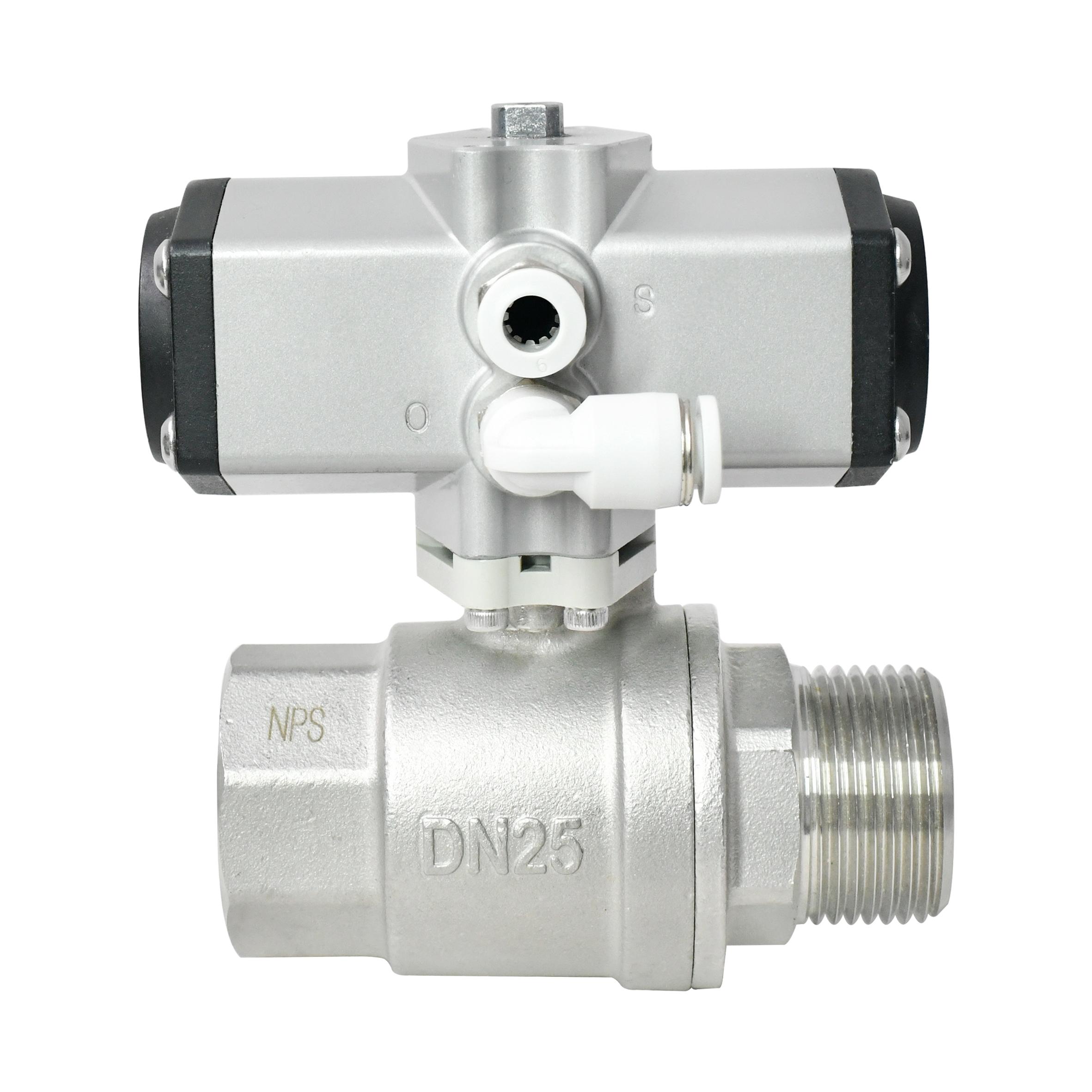 TONHEFLOW P30系列 DN20 不锈钢一内一外螺纹气动球阀，开关时间≤1S