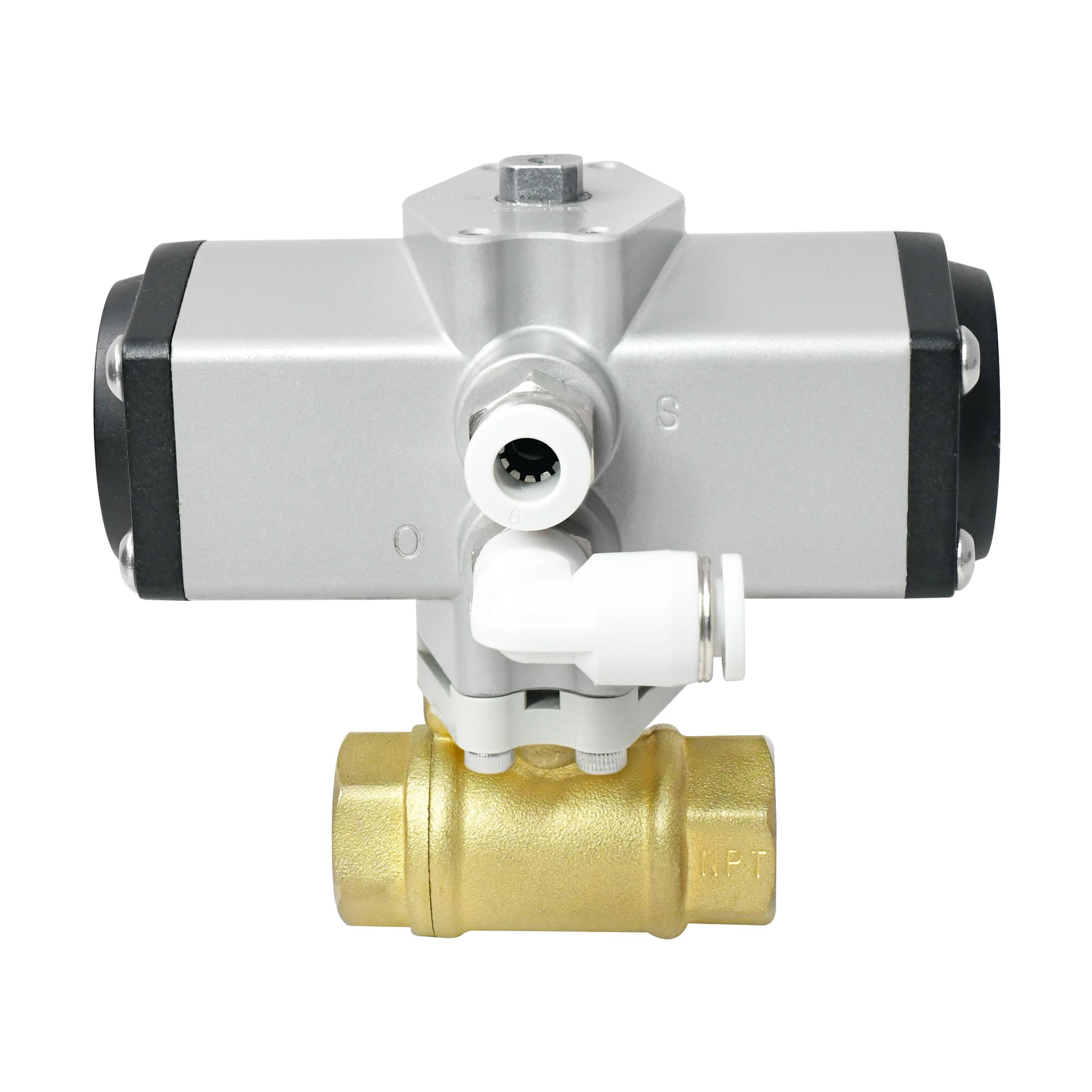 TONHEFLOW P30系列 DN10 黄铜两通气动球阀，扭力3N.m